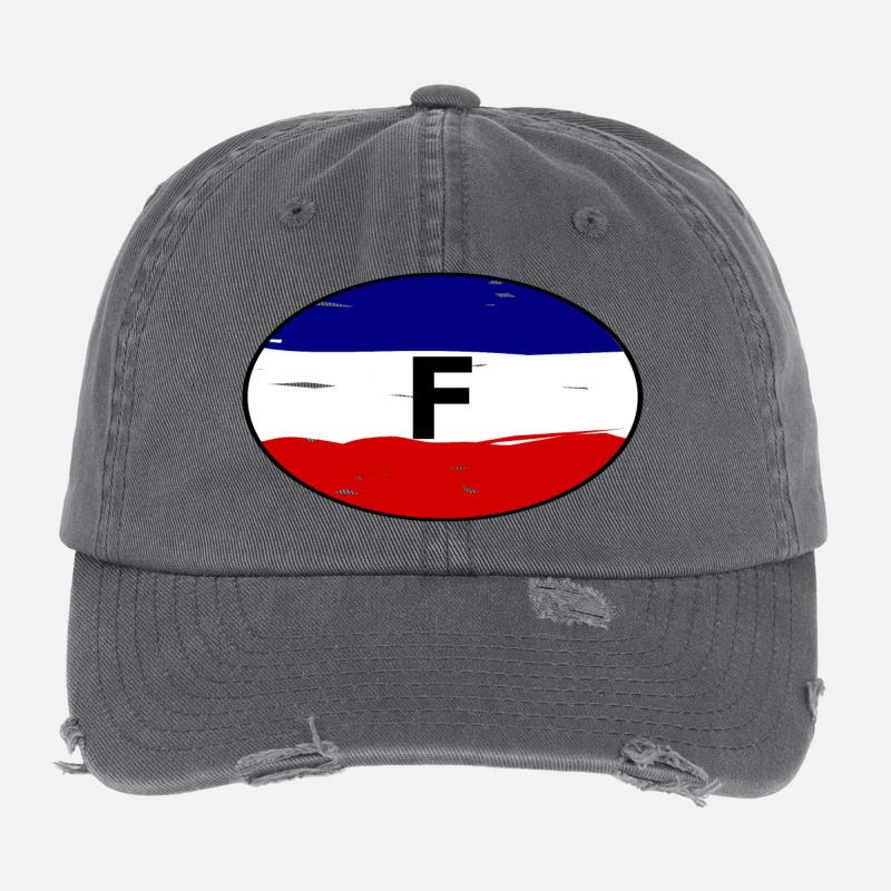 Frankreich Autoaufkleber Flexfit Vintage Destroyed Cap