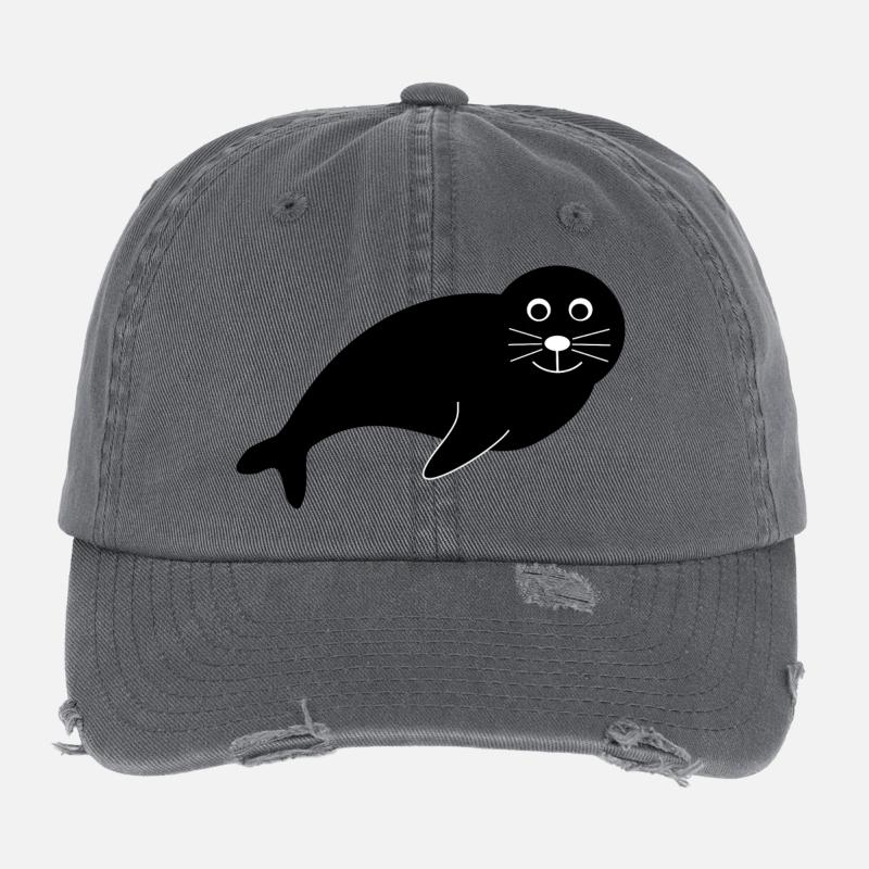 Sceaux, phoques, phoques, phoques animaux Casquette vintage effet usé Flexfit