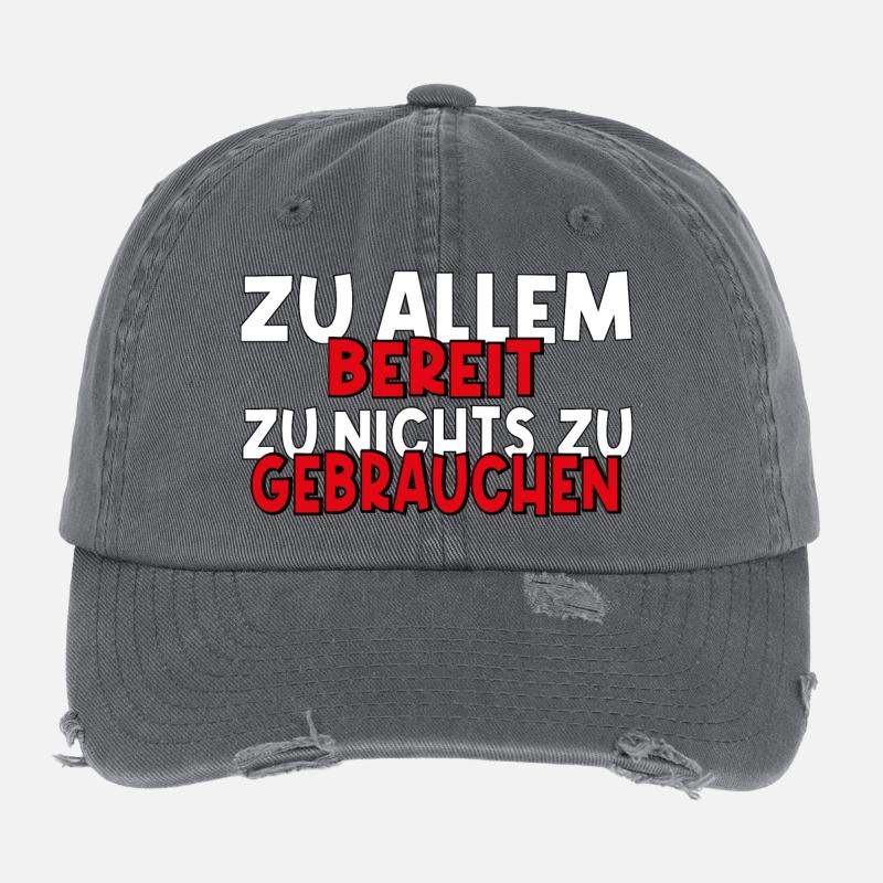Lustiger Spruch Motivation - Flexfit Vintage Destroyed Cap - Dunkelgrau