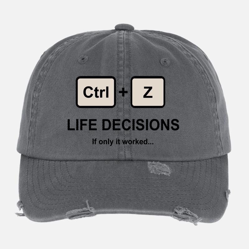Ctrl + Z Décisions de vie Casquette vintage effet usé Flexfit