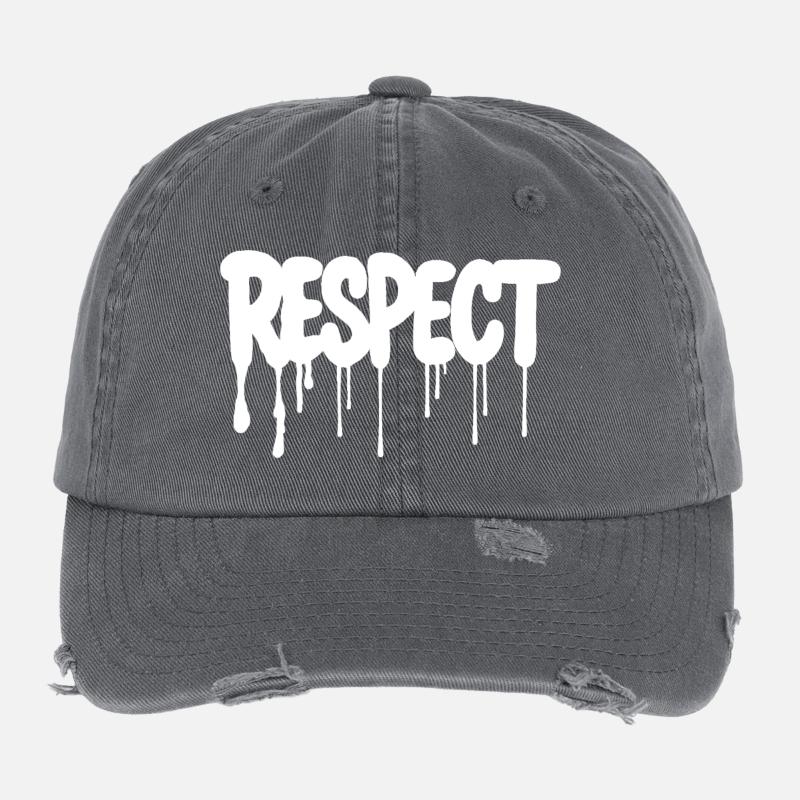 RESPECT Conception de graffitis Casquette vintage effet usé Flexfit