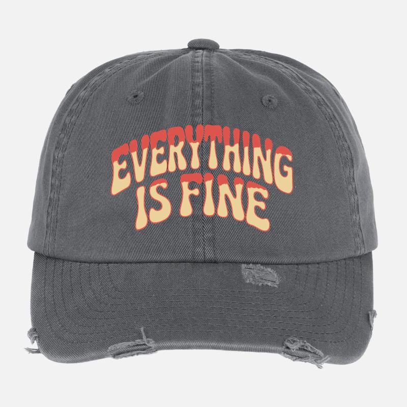 IS FINE Flexfit Vintage Destroyed Cap