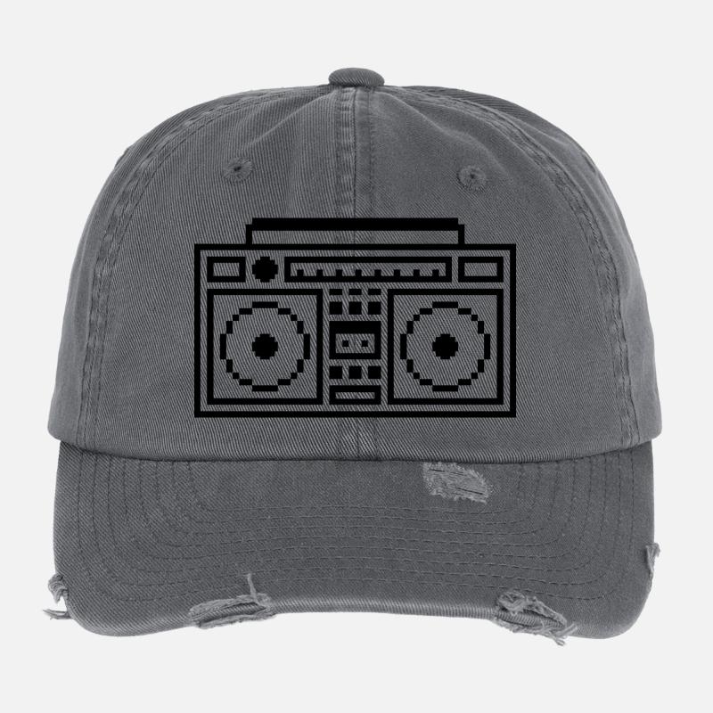 Ghettoblaster: Retro, Musik & Pixel Style Flexfit Vintage Destroyed Cap