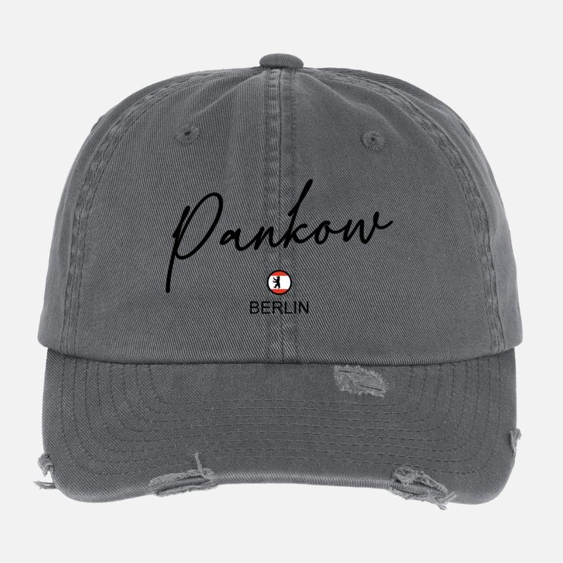 Pankow - Berlin Flag - Berlin Bear - Berlinerin Flexfit Vintage Destroyed Cap