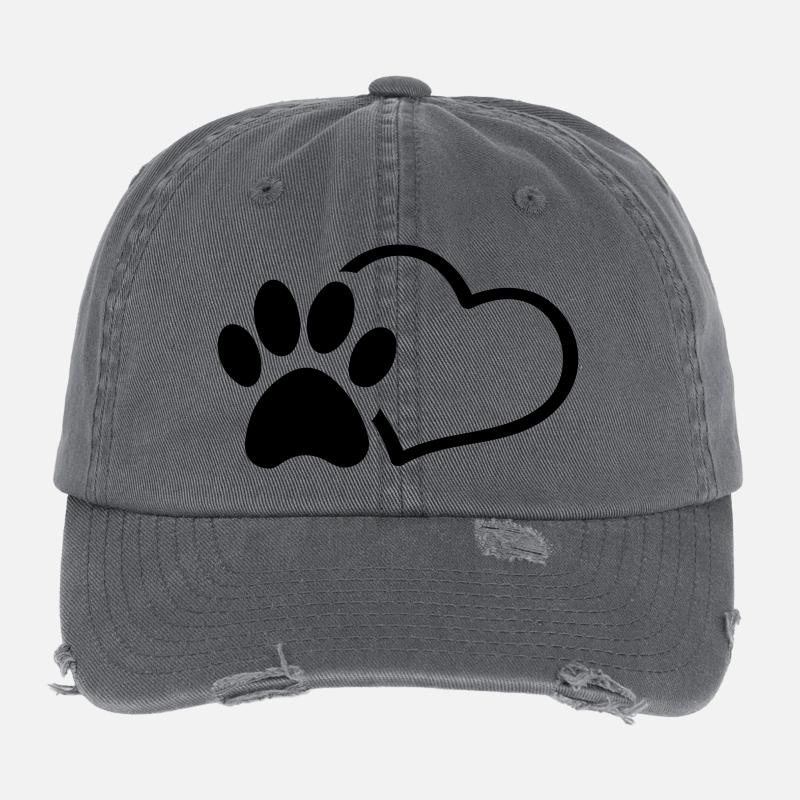 Pfote Herz Flexfit Vintage Destroyed Cap