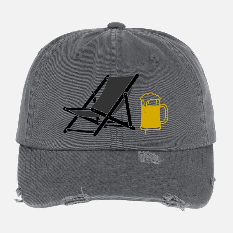 Beach Chair Beer Colored Vector Flexfit Vintage Destroyed Cap