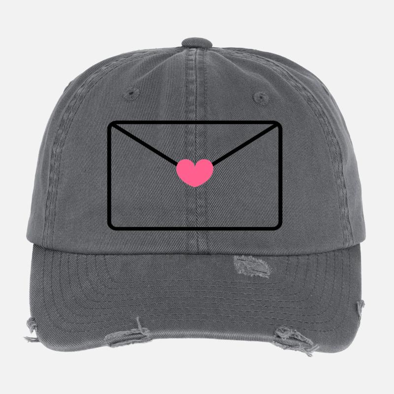 Envelope With Heart Flexfit Vintage Destroyed Cap