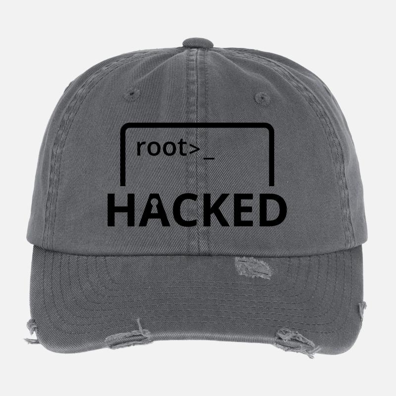 Hacked hacker computer scientist computer programmer Flexfit Vintage Destroyed Cap