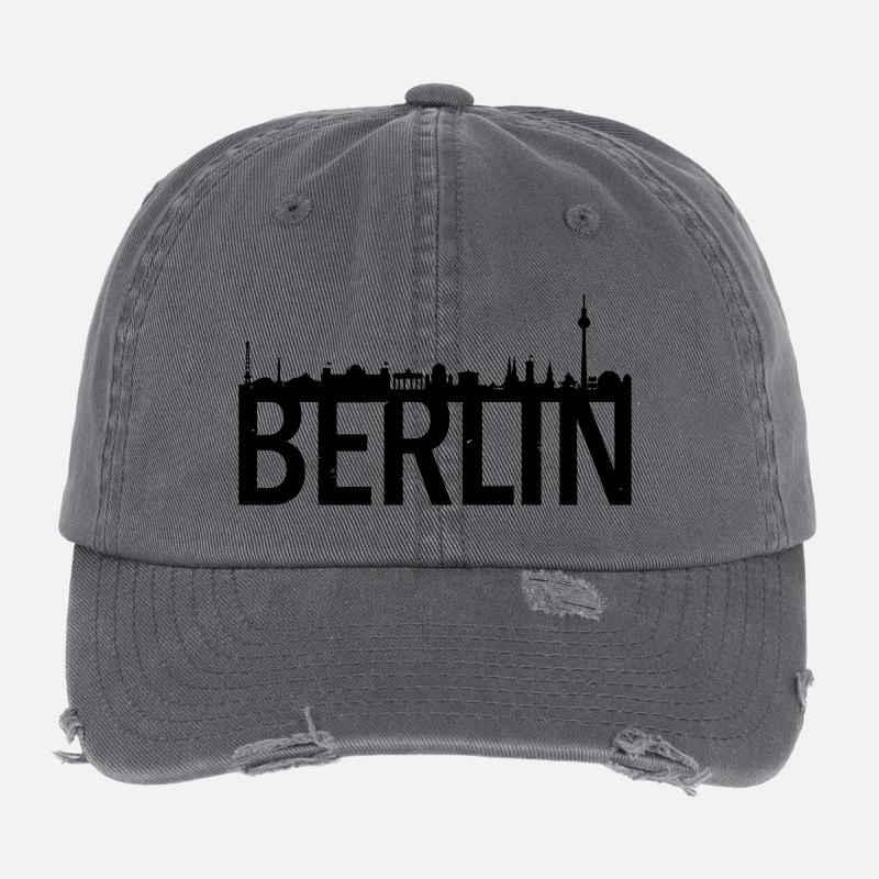 Skyline de Berlin Casquette vintage effet usé Flexfit