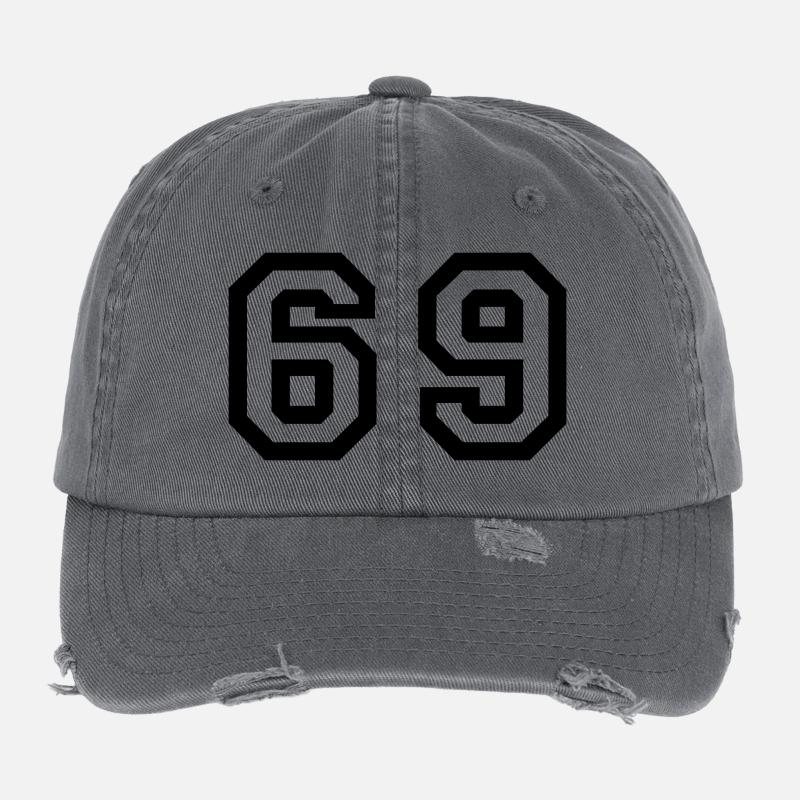Number - 69 Flexfit Vintage Destroyed Cap
