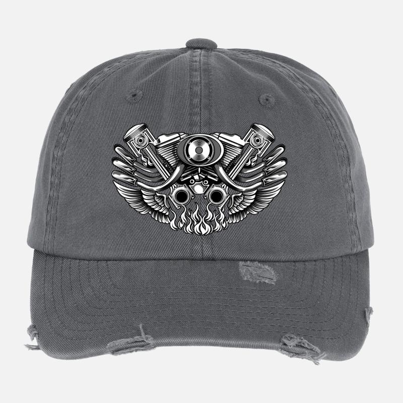 Engine - Flexfit Vintage Destroyed Cap - dark grey