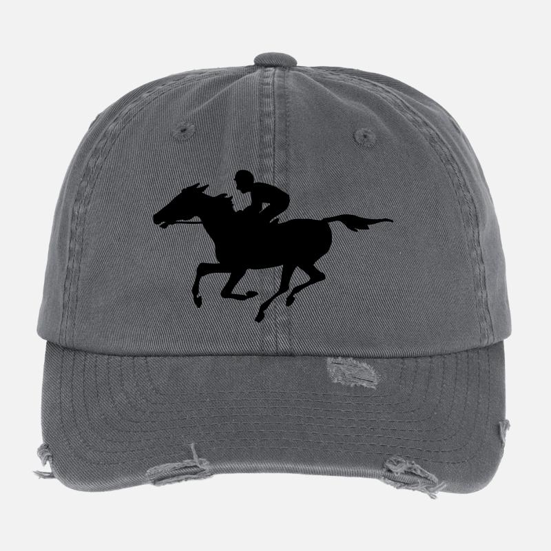 Rennpferd - Flexfit Vintage Destroyed Cap - Dunkelgrau