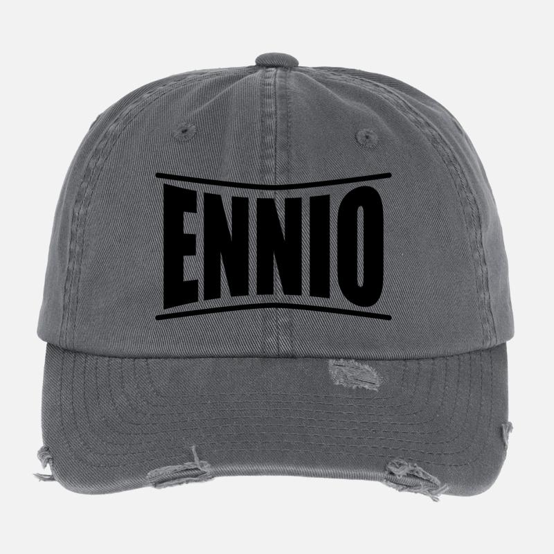 T-Shirt Ennio T-Shirt Geschenkidee Flexfit Vintage Destroyed Cap