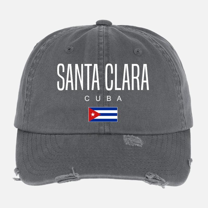 Santa Clara Cuba Cubans Flexfit Vintage Destroyed Cap