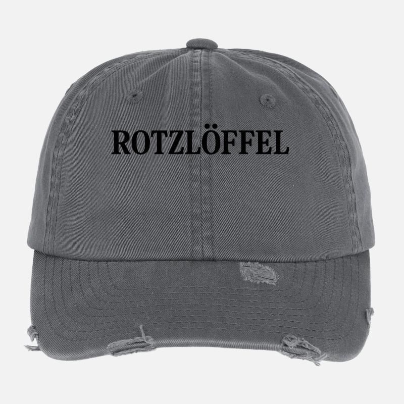 R0TZLÖFFEL - Flexfit Vintage Destroyed Cap - Dunkelgrau
