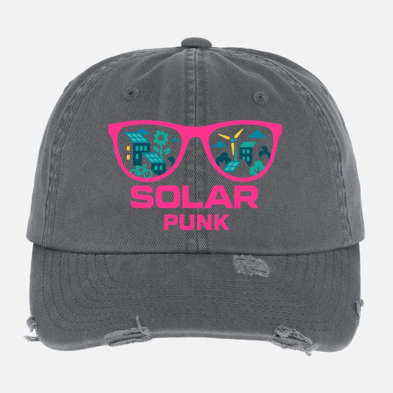 Solarpunk Vision Flexfit Vintage Destroyed Cap