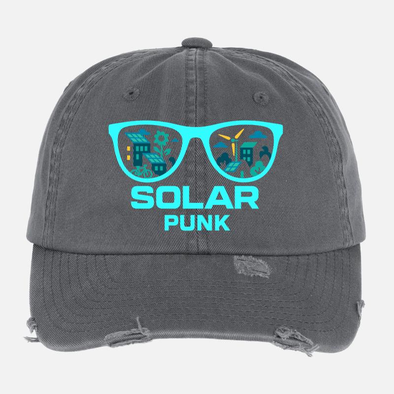 Solarpunk Vision Flexfit Vintage Destroyed Cap
