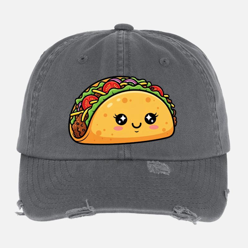 Kawaii Taco Casquette vintage effet usé Flexfit