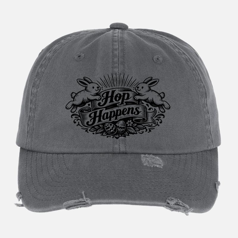 Hop Happens. Flexfit Vintage Destroyed Cap