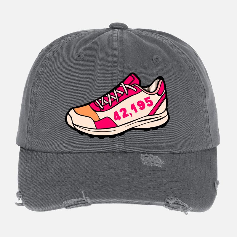 Marathon Laufschuhe Laufen Flexfit Vintage Destroyed Cap