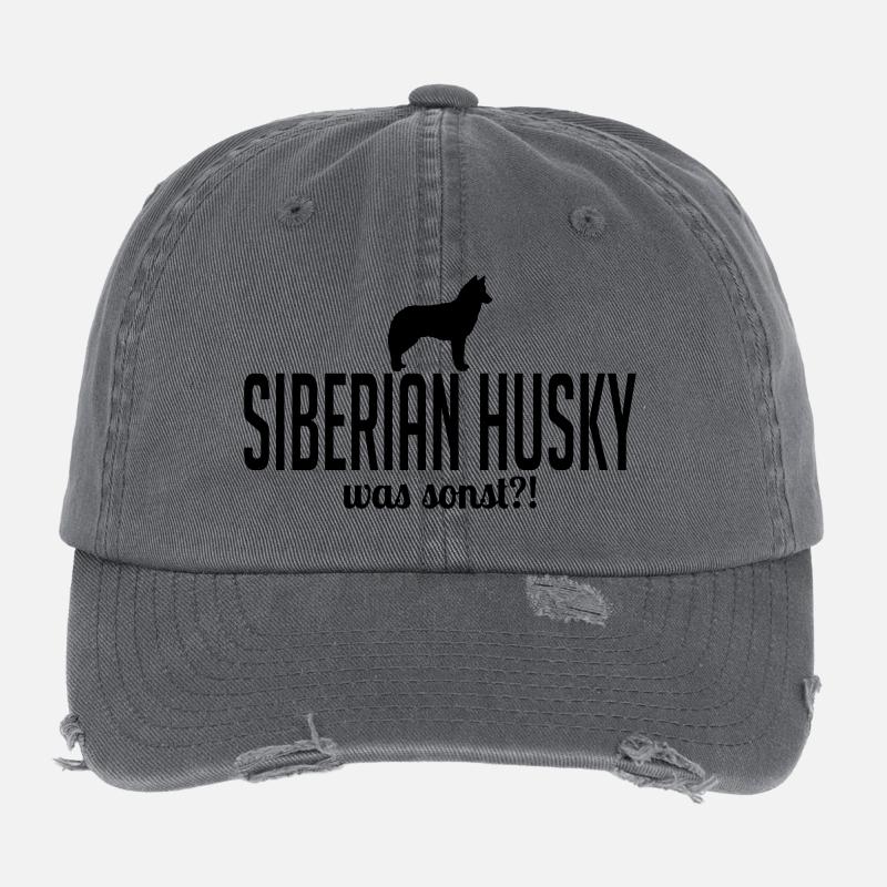 SIBERIAN HUSKY what else Flexfit Vintage Destroyed Cap