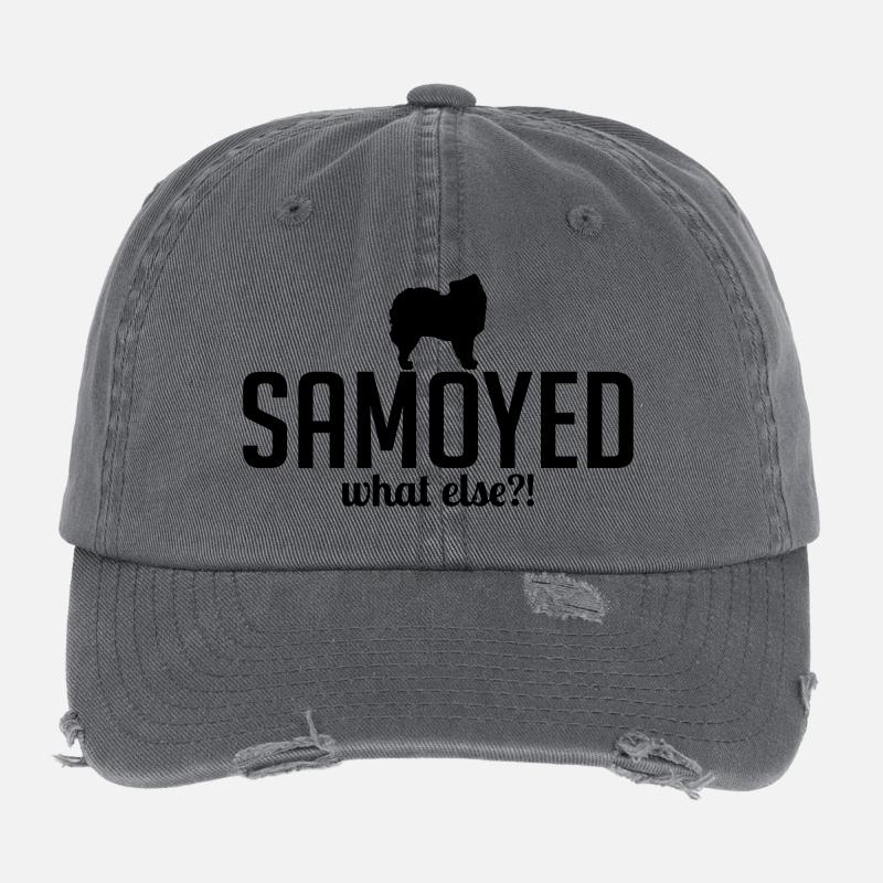 SAMOYED what else - Flexfit Vintage Destroyed Cap - Dunkelgrau