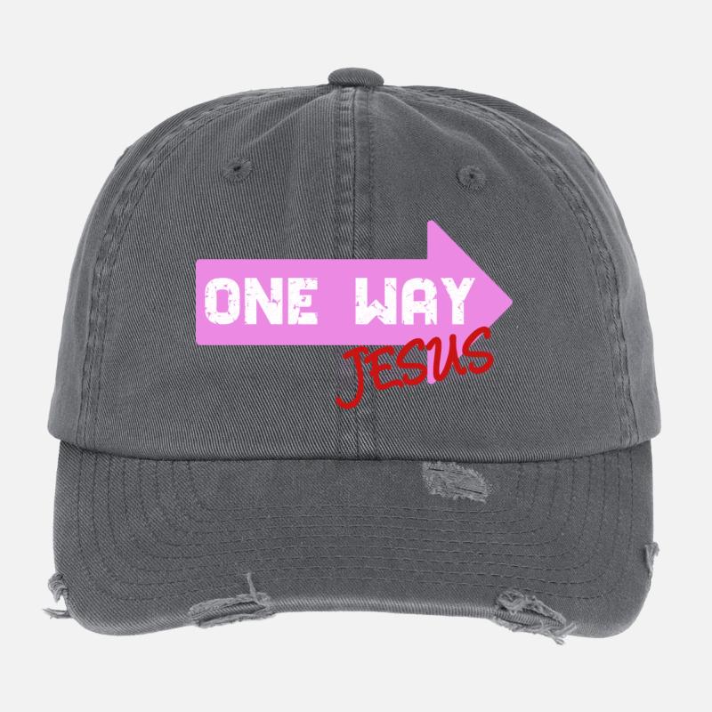 One Way Jesus lettrage comme une idée de cadeau cool Casquette vintage effet usé Flexfit