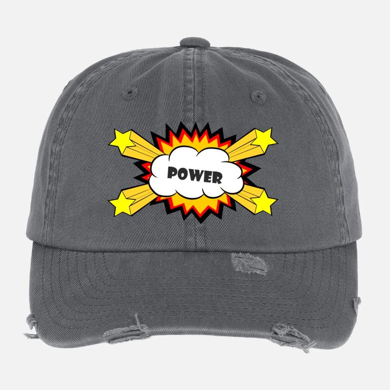 Power Comic Explosion Flexfit Vintage Destroyed Cap