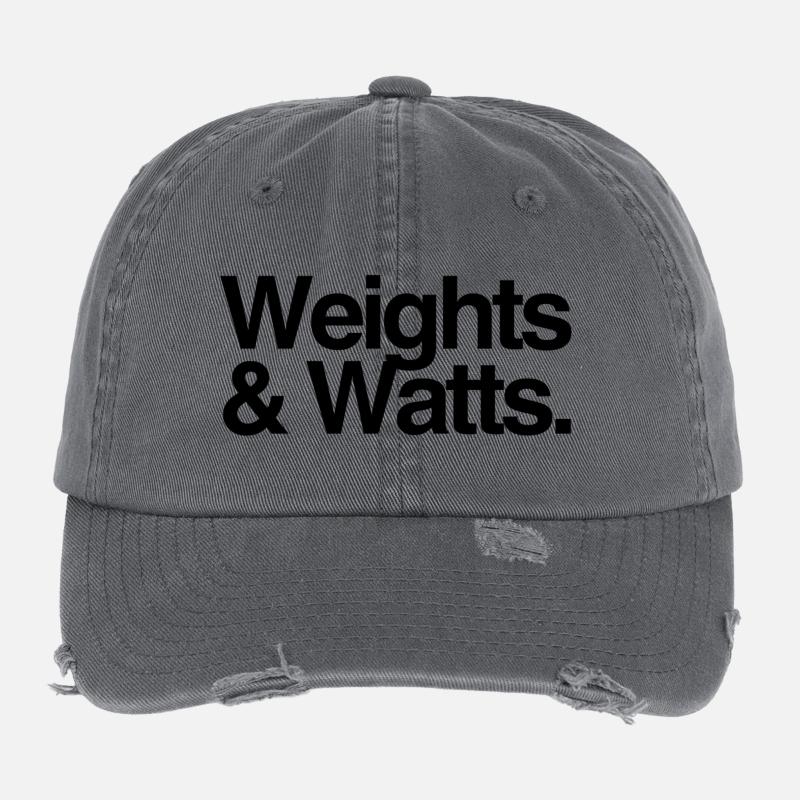 Weights & Watts - Tshirt for Triathlon and Gym Flexfit Vintage Destroyed Cap