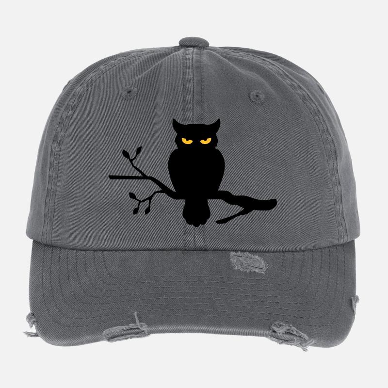 Eule auf Ast Flexfit Vintage Destroyed Cap