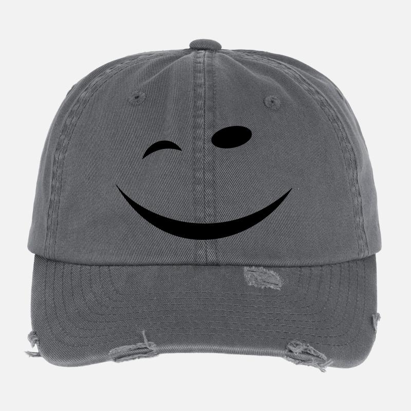 Zwinkersmiley - Flexfit Vintage Destroyed Cap - Dunkelgrau