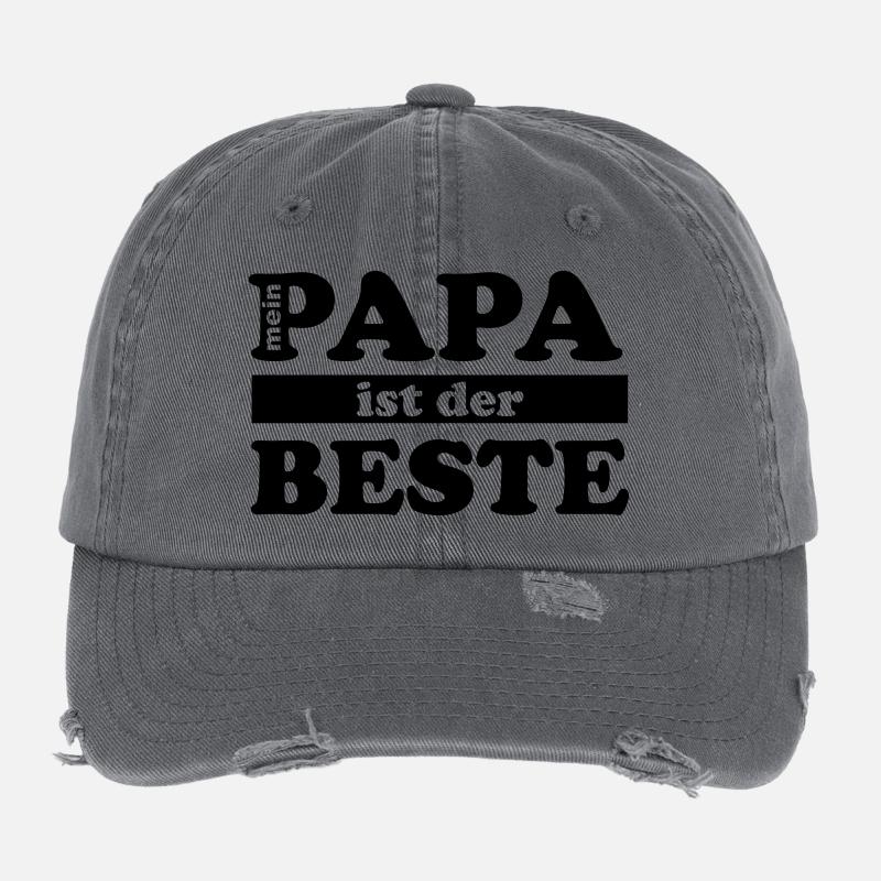 mein_papa_ist_der_beste Flexfit Vintage Destroyed Cap