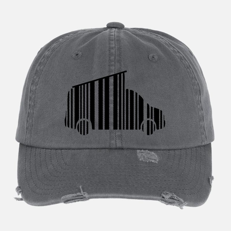 camper van dachzelt strichcode Flexfit Vintage Destroyed Cap
