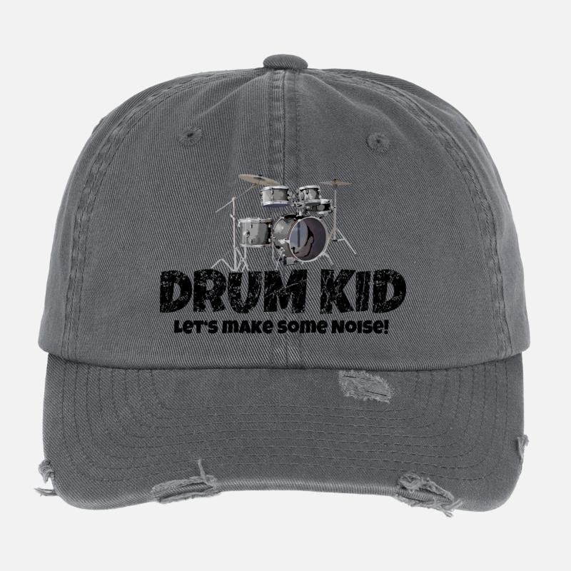 Drum Kid Kinder Schlagzeug Drums (Noise) Flexfit Vintage Destroyed Cap