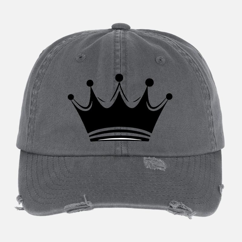 Queen/King Crown Customizable Flexfit Vintage Destroyed Cap
