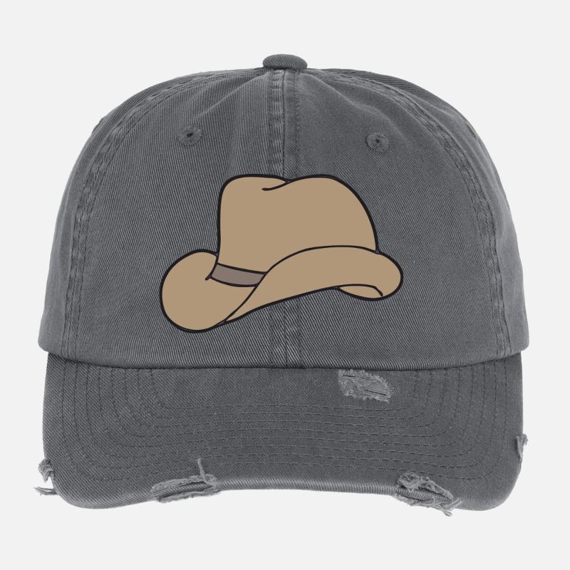hat brown Flexfit Vintage Destroyed Cap