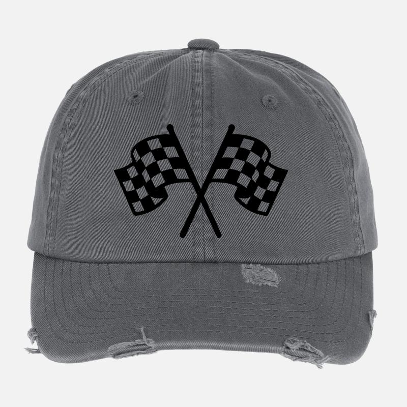 Racing flag icon Flexfit Vintage Destroyed Cap