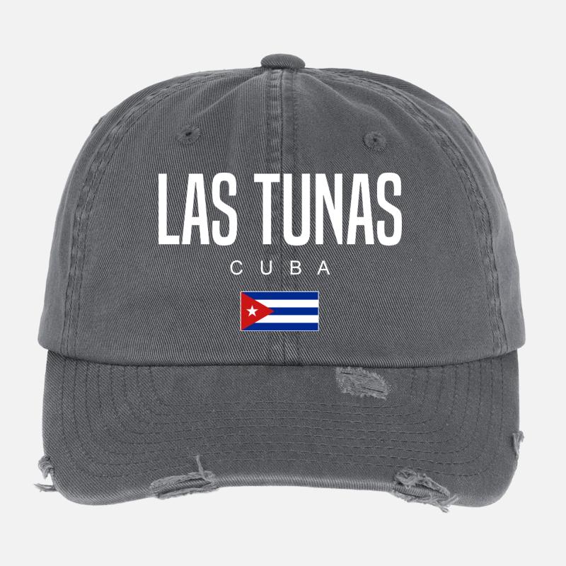 Las Tunas Cuba Cubans Flexfit Vintage Destroyed Cap