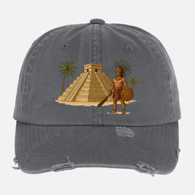 Maya Pyramide Krieger Flexfit Vintage Destroyed Cap