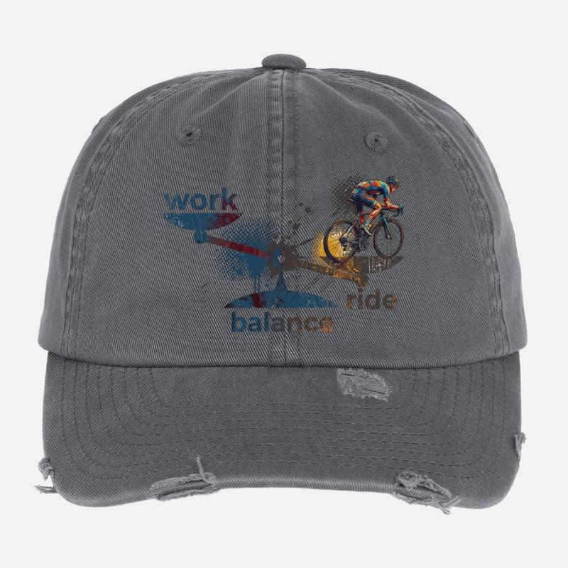 work - ride - balance: Pay attention to it! Flexfit Vintage Destroyed Cap