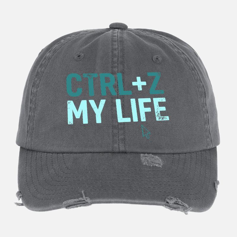 Developer Fun Hoodie, CTRL + Z My Life , Tasse Flexfit Vintage Destroyed Cap