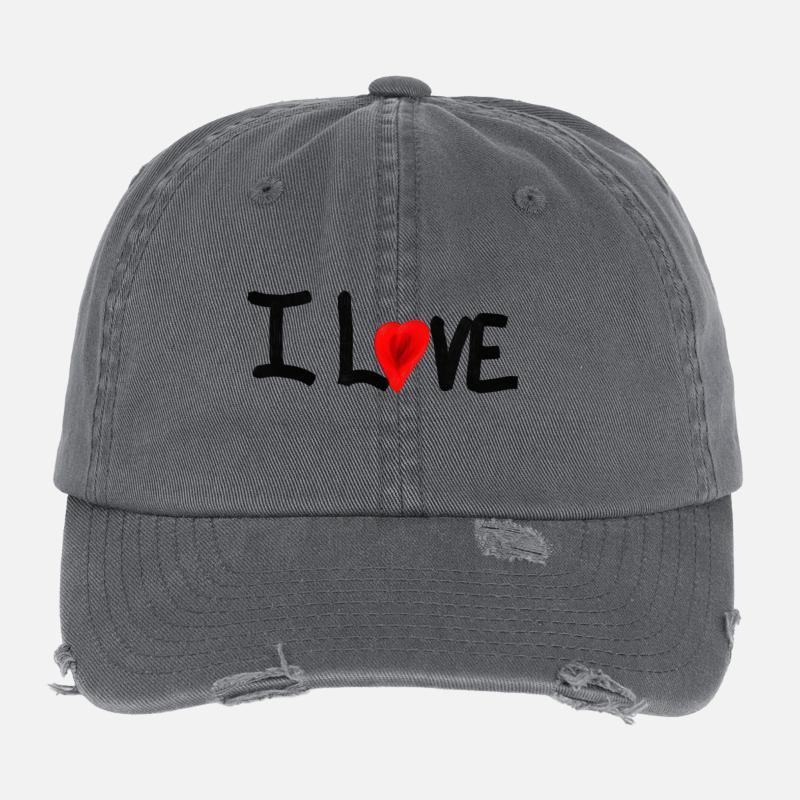 i love Casquette vintage effet usé Flexfit