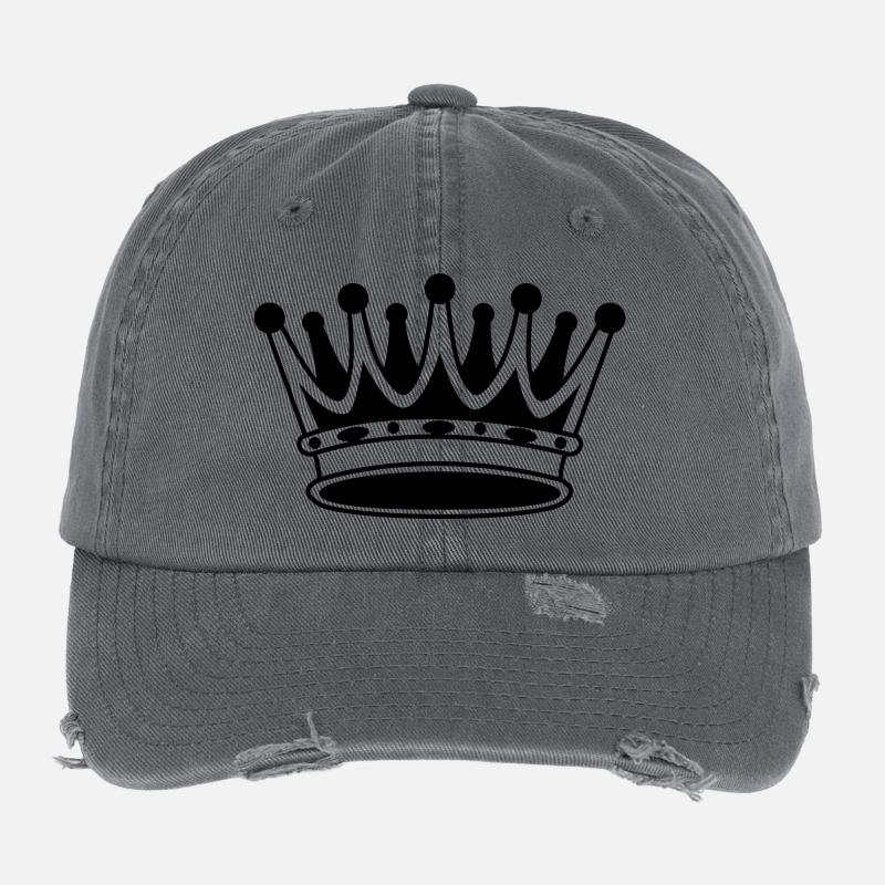 King Krone - Flexfit Vintage Destroyed Cap - Dunkelgrau