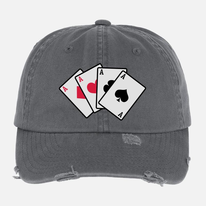 poker cards Casquette vintage effet usé Flexfit
