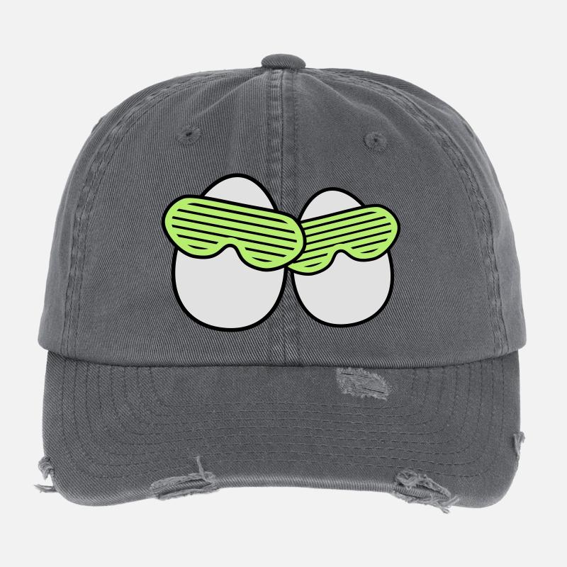 Funky Eggs Casquette vintage effet usé Flexfit