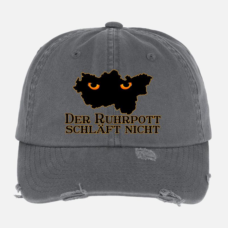 Le Ruhrpott ne dort pas - Casquette vintage effet usé Flexfit - charbon