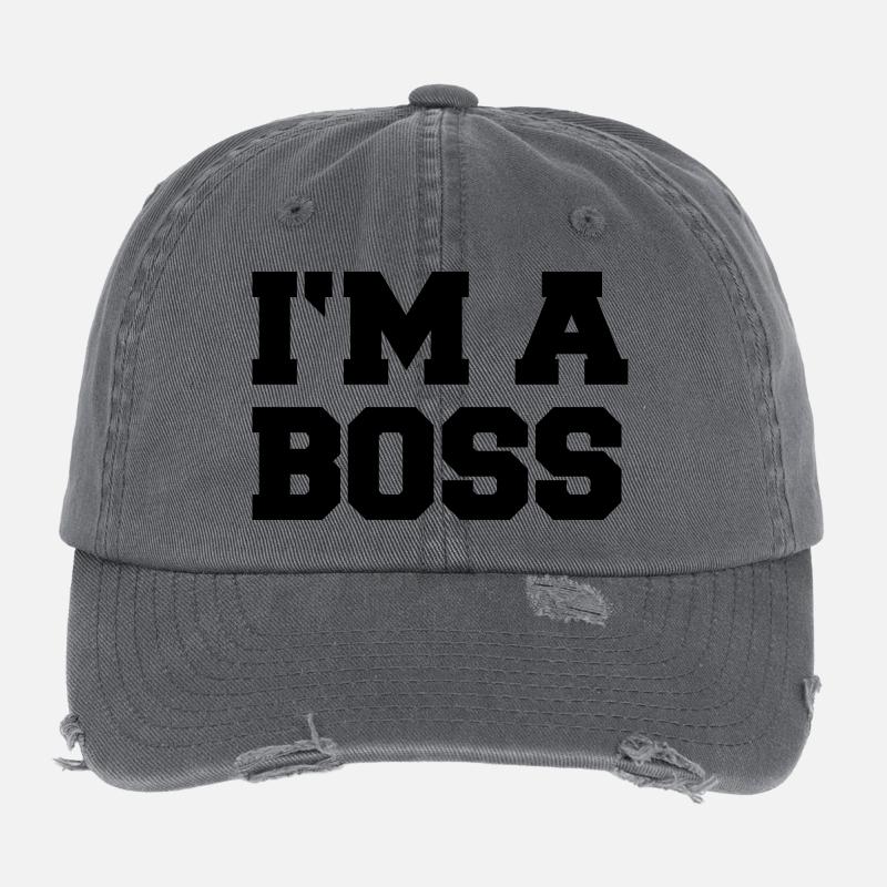 im_a_boss Flexfit Vintage Destroyed Cap