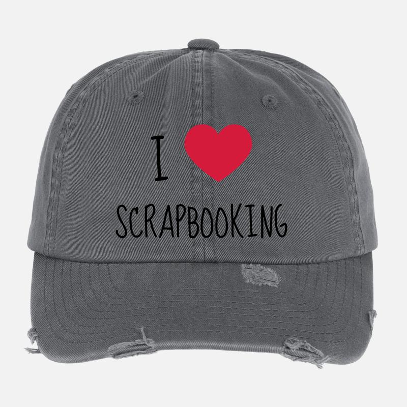 Scrapbooking / Scraper / Scrapeuse / Scrapeur Casquette vintage effet usé Flexfit