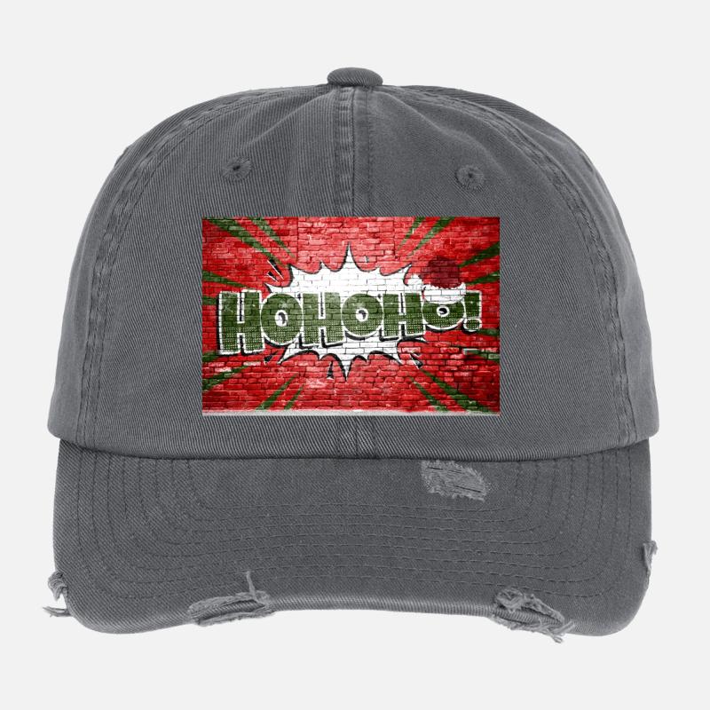 Hohoho! Weihnachten Weihnachten Comic Stil Graffiti Brief Flexfit Vintage Destroyed Cap