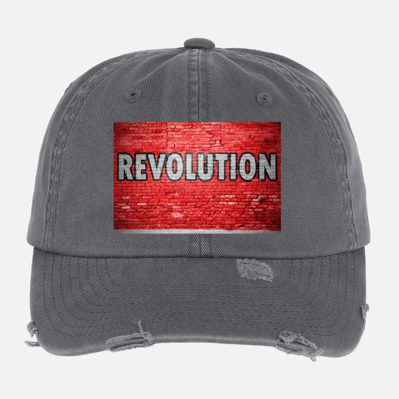 Révolution mur de briques graffiti Casquette vintage effet usé Flexfit